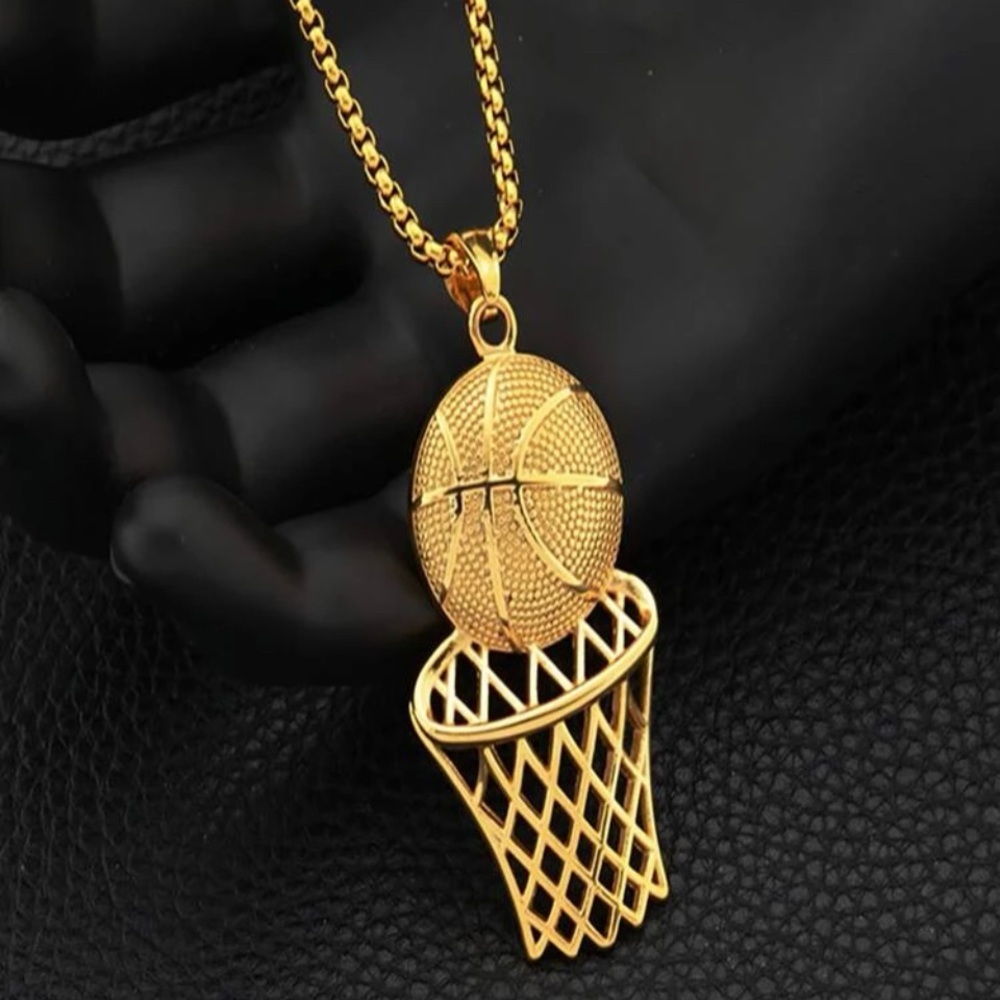 Basketball pendant adjustable collarbone chain